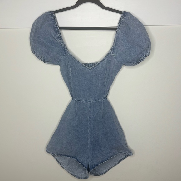 BlueBlush Cutout Shorts Romper - Picture 2 of 8